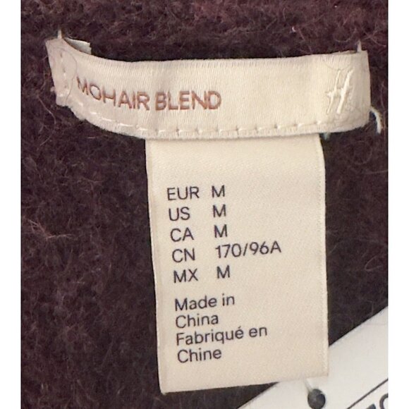 NWT H&M Mohair Blend Maxi Open Relaxed Fit Cardigan Pockets Women's Sz M - Picture 6 of 11